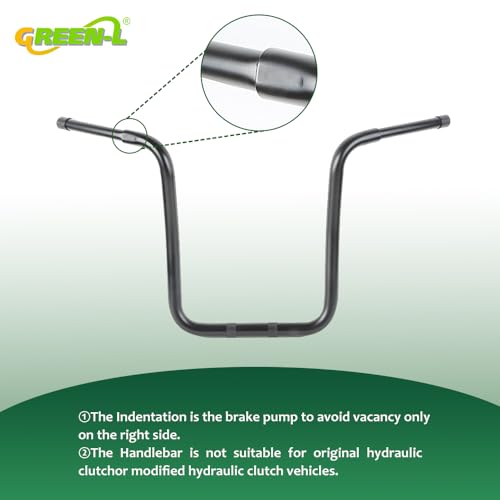 Green-L 1 1/4" Ape Hanger 18" Rise Handlebars Fit for Harley Sportster XL883 XL1200 Softail FLST FXST Custom Motorcycle 1.25" Handle Bar - size: 18" Rise, style: Style C Black