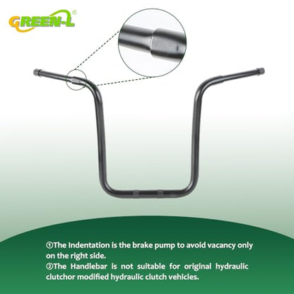 Green-L 1 1/4" Ape Hanger 18" Rise Handlebars Fit for Harley Sportster XL883 XL1200 Softail FLST FXST Custom Motorcycle 1.25" Handle Bar - size: 18" Rise, style: Style C Black
