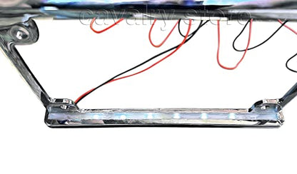 Chrome License Plate Bracket with LED Lights for Yamaha Kawasaki Suzuki Victory Honda