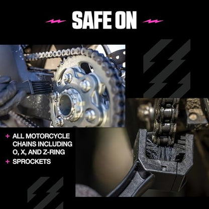 Muc-Off Motorcycle Chain Brush - Bike Cleaning Brush, Motorcycle Brushes, Bike Chain Scrubbing Brush - Bike Cleaning Brushes for Motorcycle