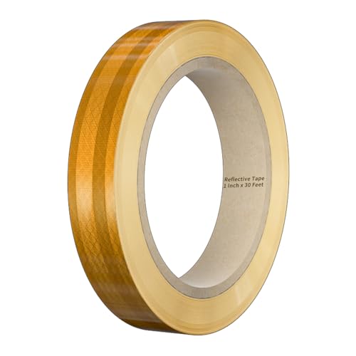 Reflective Tape, 1 Inch x 30 Feet - High Intensity - Yellow Reflective Safety Tape Waterproof Conspicuity for Trailer Reflector Trucks Bikes Baby Strollers Helmets - color: Yellow, size: 1 Inch x 30 Feet