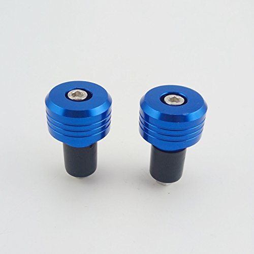 Motorcycle Handlebar Ends,7/8'' Handle Bar Slider Caps Weight Plugs CNC Aluminum (Blue) - color: Blue
