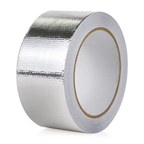 BOMEI PACK 1 Roll Aluminum Foil Heat Shield Cool Tape 2 Inch x 66 ft Heat Reflective Thermal Barrier Reflective Tape for Hose and Auto Use - size: 2in*66ft