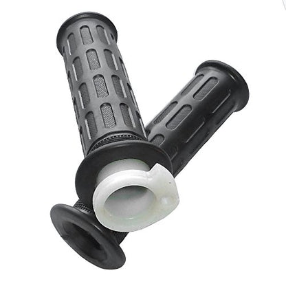 BikerWorks® Motorcycle 7/8 inch Grip Set with Throttle Tube - OEM on Many Chinese Motorcycles, Scooters and Mopeds. Throttle Control Grips for GY6 Scooter Moped 50cc 125cc 150cc