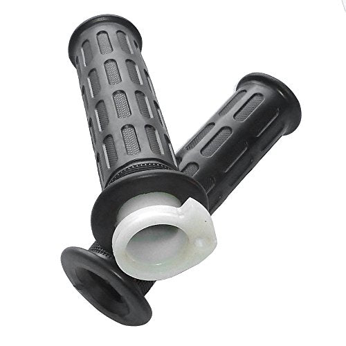 BikerWorks® Motorcycle 7/8 inch Grip Set with Throttle Tube - OEM on Many Chinese Motorcycles, Scooters and Mopeds. Throttle Control Grips for GY6 Scooter Moped 50cc 125cc 150cc