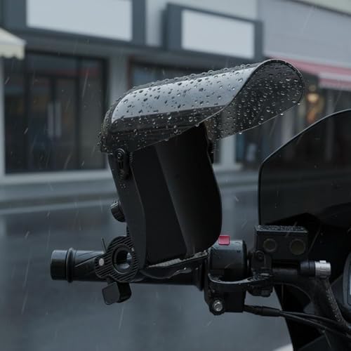 predolo Motorcycle Phone Holder Rainproof Weather-Resistant Phone Direction Guide Holder Shockproof Rain Cover Bike Mount for Navigation, Black, Abs Handlebar - color: Black, style: Abs Handlebar