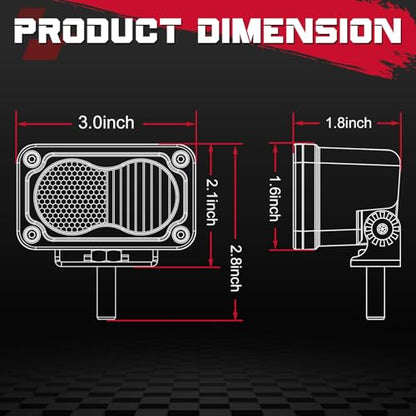 OFFROADTOWN 3 Inch LED Pods Lights 40W Driving Light Bar Off Road Lights LED Cubes Fog Light Bumper Grille Backup Reverse Lights for Truck Pickup ATV UTV SUV Motorcycle - color: 3inch_White Diffusion Straight Line