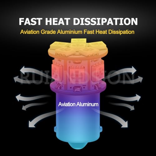 Ruiandsion 2pcs 6V 1156 BA15S 5050 12SMD Yellow/Amber LED Light Bulbs for Reverse Lights Turn Signal Tail Lights,Non-polarity - color: Amber, size: 1156/BA15S