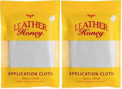 Leather Honey Lint-Free Application Cloth: Microfiber Cloth for Use with Leather Conditioner and Cleaner. Made in The USA Since 1968 (Pack of 2) - size: Small (Pack of 2)