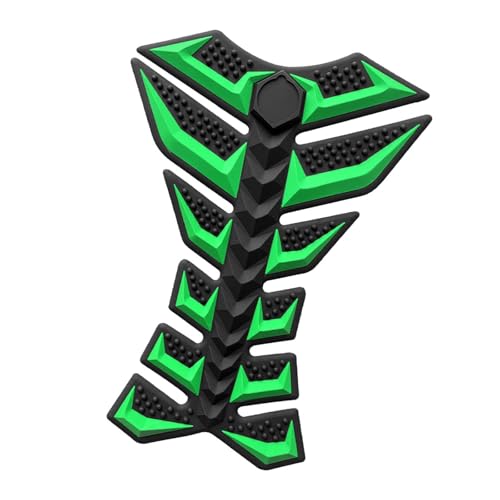 Motorcycle Gas Tank Sticker Protector Decal, 3D Easy to Install Durability Decorative, Accessory Essential, Fish Bone Sticker, Green - color: Green