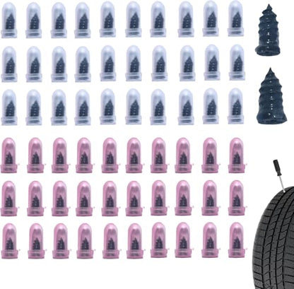 60PCS Tire Repair Rubber Nail, Vacuum Tire Repair Spiral Rubber Screws Kit, Self-Service Tire Screw Plugs Quick Repairs Tool for Car, Motorcycle, Truck, Tractor Tires Puncture Repair - size: 60 PCS