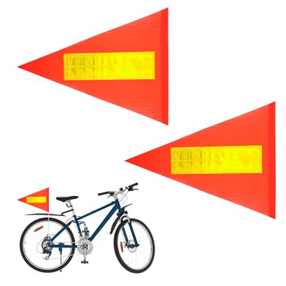 2 PCS Bike Safety Flag Reflective Replacement Pennant Bike Flag Orange High Visibility Tear-resistant Waterproof Bicycle Safety Flags for Bikes, Motorcycle, Scooter, Pet Trailer, Kayak, without Pole