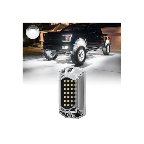 1 Pod Full Angle All Pure White LED Rock Lights Replacement Damaged Pod for Full Angle White Rock Lights 12v Underglow Light Waterproof Neon for Trucks Jeep ATV UTV Offroad Pickup RZR SXS - size: 1Pod