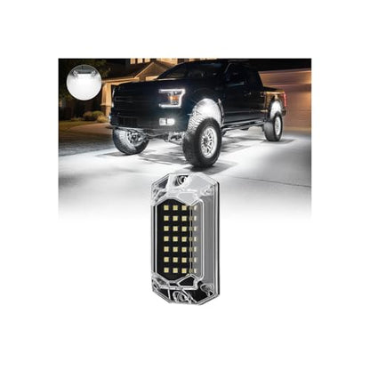 1 Pod Full Angle All Pure White LED Rock Lights Replacement Damaged Pod for Full Angle White Rock Lights 12v Underglow Light Waterproof Neon for Trucks Jeep ATV UTV Offroad Pickup RZR SXS - size: 1Pod