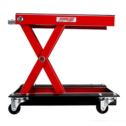 Extreme Max 5001.5059 Wide Motorcycle Scissor Jack with Dolly - 1100 lbs.