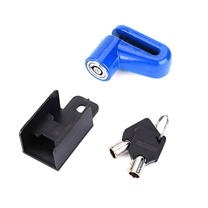 Motorcycle Wheel Lock, Metal Bike Lock Disc Brakes Anti Theft Bicycle Locks with Plastic Frame and Keys, Black (Blue) - color: Blue
