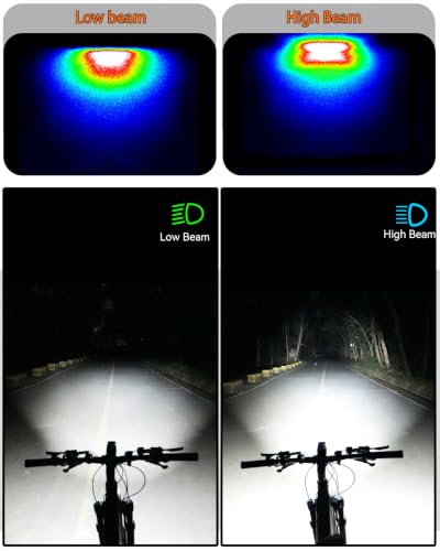Kingkong X7MAX Bike Light, Super Bright High/Low Beam Modes, Garmin & Wahoo Compatible, Replaceable 18650 Battery, USB Rechargeable Waterproof Bicycle Headlight for Road & Mountain Night Riding