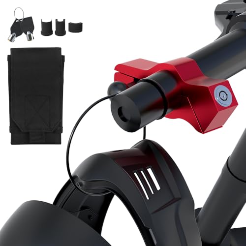 JAGASOL Motorcycle Lock & Helmet Lock Combo, Motorcycle Brake Lock Anti Theft Motorcycle Handlebar Lock for Mopeds, Motorbikes, ATVs, Dirt Bikes, Street Bikes - color: Red