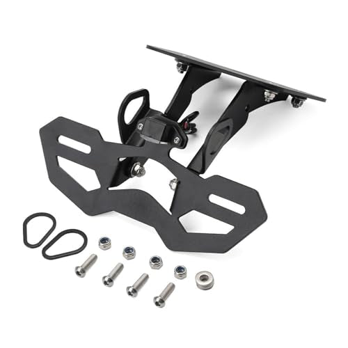 Motorcycle R25 R3 Fender Eliminator License Plate Holder/Tail Tidy Bracket For YAMAHA YZF-R25 2014-2023 / YZF-R3 MT-25 MT-03 2015-2023, LED License Plate Lights and Turn Signal Mounting Holes (Black)
