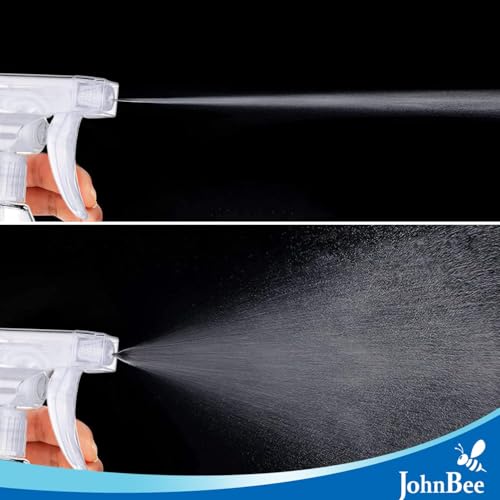 JohnBee Plastic Spray Bottle (4 Pack, 16 Oz) Heavy Duty Spraying Bottles Leak Proof Mist Empty Water Bottle for Cleaning Solution Planting Pet with Adjustable Nozzle Weighing Scientific - color: Clear/4Pack