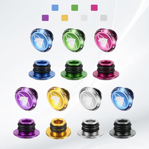 HARFINGTON Bar End Plugs Aluminum Handlebar End Caps Bike Plugs with Matching Rings for MTB Road BMX Fixed Gear Bike, Blue - color: Blue