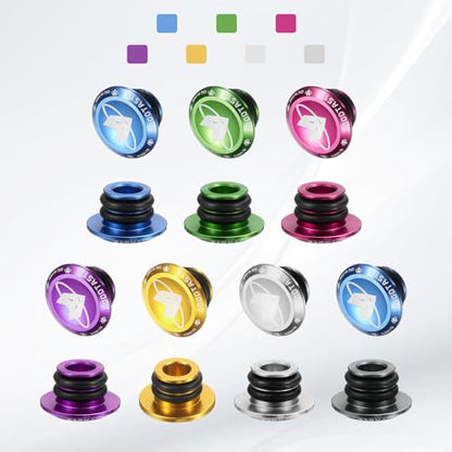 HARFINGTON Bar End Plugs Aluminum Handlebar End Caps Bike Plugs with Matching Rings for MTB Road BMX Fixed Gear Bike, Blue - color: Blue