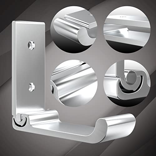 6Pcs 3'' Folding Coat Hooks Silver Foldable Hooks Aluminum Alloy Wall Hooks Headphones Holder Wall Mounted with 12pcs Screws Set for Hanging Coats, Bags, Hat, Towel, Keys - color: Silver