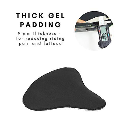 Vincita Imitation Sheepskin Bicycle Seat Cover & Gel Padding - for Wide Seat Spin Bike, Cruiser Exerciser - Imitation Wool/Fleece/Fur Cushion Cover & Removable Gel Insert - size: Extra Large