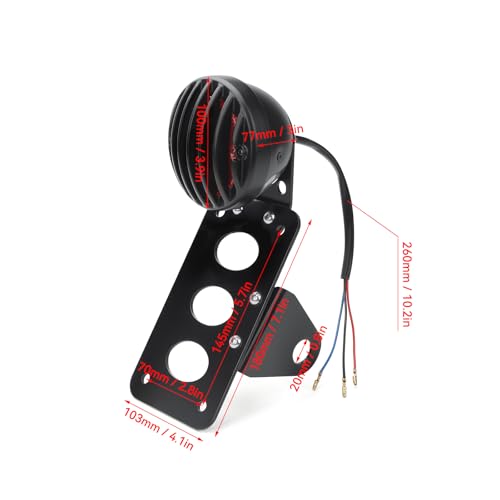 1" Motorcycle LED Tail Brake Light with Bracket, Motorcycle Brake Light Side Mount License Plate Bracket Rear Light Compatible with Harley Davidson Sporster Bobber Chopper Fit Yamaha Fit Honda