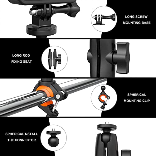 Handlebar/Seatpost/Pole Mount for Insta360 ACE Pro One X4 X3, X2, X, One R, RS, GO 2, GoPro, Bike Motorcycle Holder Head Super Clamp Mount Accessories