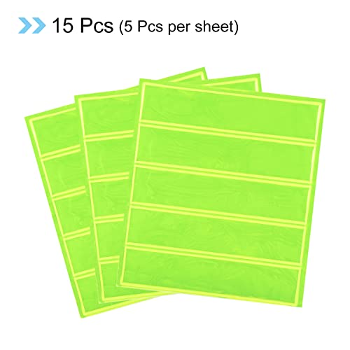 PATIKIL Reflective Stickers, 15 Pack 1 x 4.5" Waterproof Adhesive High Visibility Night Caution Warning Safety Tape Strips for Backpacks Bikes Helmets, Yellow - color: Yellow