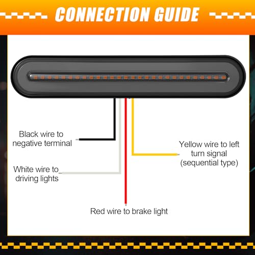 Lewtemi 2 Pcs 9" 3-in-1 Trailer Tail Light 12-30V Universal 100 LED Red Amber Sequential Strip, Running Stop Turn Signals Brake Lights, for Chopper Truck Atv Utv Adv Pickup Golf Cart - size: 9 Inch, style: Trailer Style