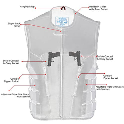 Milwaukee Leather Men's Classic Collarless Motorcycle Biker Rider Leather Vest |MLM|SH - color: Mlm3500-black, size: 3X-Large