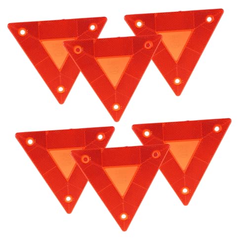 Alipis 6Pcs Slow Moving Vehicle Triangle Reflectors Durable Safety Sign Flexible Mounting for Cars Trucks Enhance Road Visibility Reduce Accidents