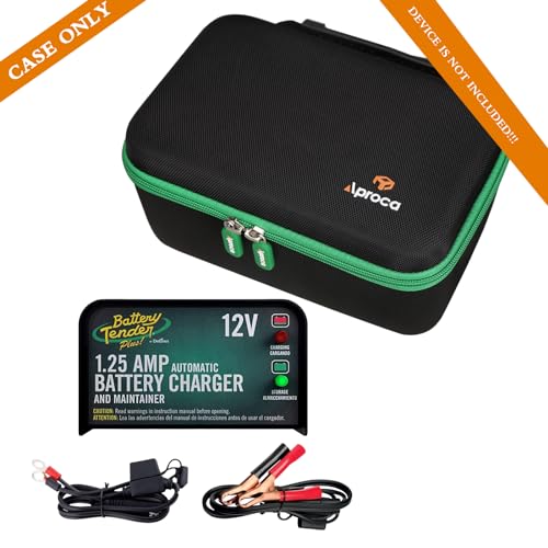 Aproca Case Compatible with Battery Tender Plus 12V 1.25 AMP Car & Motorcycle Battery Charger Maintainer, Portable Storage Bag for Accessories (Case Only)