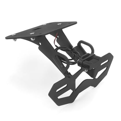 Motorcycle License Plate Holder Bracket, for Yamaha YZF-R25 2014-2025 / YZF-R3 MT-25 MT-03 2015-2025, Fender Eliminator with LED License Plate Lights and Turn Signal Mounting Holes (Black)