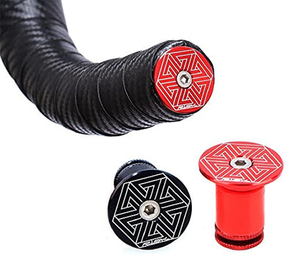 Handlebar Grip End Caps Bike Bar End Plugs for Most Bicycle, Mountain Bike, Road Bike, MTB, BMX, Two Color Options, 2 PCS/Pack - color: Red