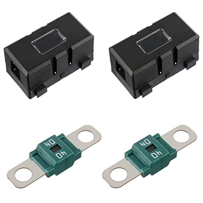 BOJACK 40 Amp AMI/Midi Fuse Holders and High Current Bolt-on Midi Fuses 40A for Cars Trucks Vehicles (Pack of 2 - style: 40 A