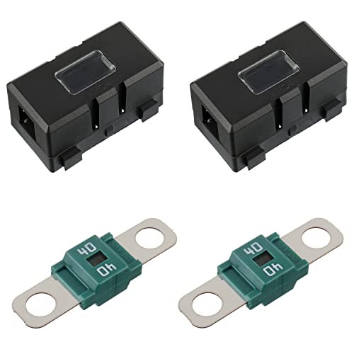 BOJACK 40 Amp AMI/Midi Fuse Holders and High Current Bolt-on Midi Fuses 40A for Cars Trucks Vehicles (Pack of 2 - style: 40 A