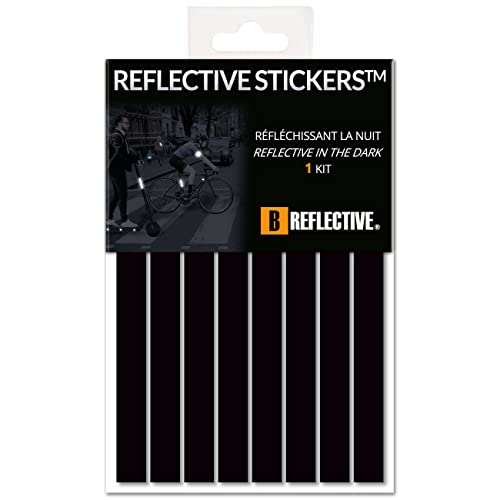 Set of 8 Retro Reflective Stickers for Scooters, Bikes, Motorcycles,... - Multi Support Strips - High Visibility - 3M Technology™ - Maximum grip - color: Black