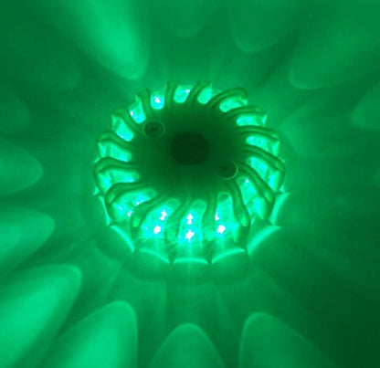 SAMDO Waterproof 9 Patterns Magnetic Beacon Lamp, Emergency Light, LED Road Flares Emergency Lights CR123A (Green)