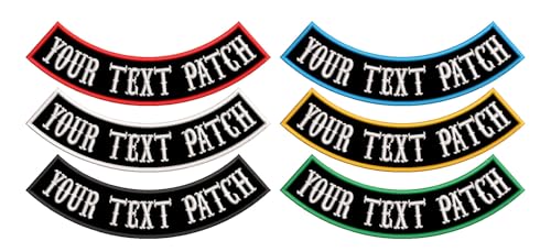 1 Pcs Bottom Patch Custom Embroidered Biker Patches, Personalized Embroidery Rocker Patch Rider Motorcycle Patches for Veterans Vest or Jacket (Black) - color: Black