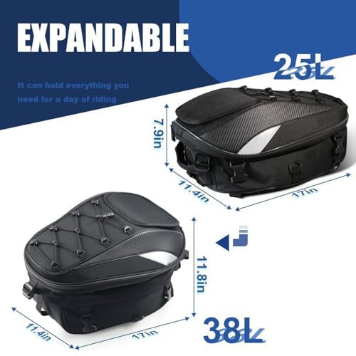 Motorcycle Tail Bag for Yamaha MT09 MT 09 Tracer 900 XSR900,Expandable Helmet Backpack,Large Capacity Rear Seat Luggage,Waterproof Dual Shoulder Travel Pack