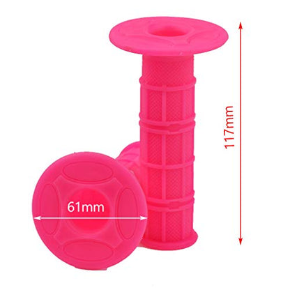HIAORS Soft Rubber Handle Grips Compatible with Chinese Pit Dirt Motor Trail Bike Motorcycle 50cc 70cc 90cc 110cc 125cc 150cc CRF50 XR50 SSR YCF IMR Atomik Thumpstar BSE Apollo Kayo Stomp Parts Pink - color: Pink