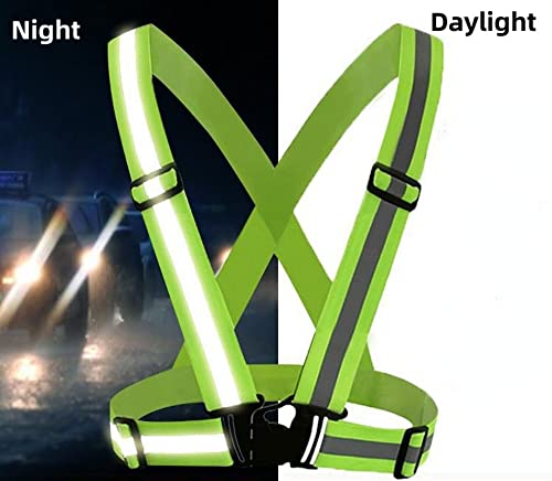 Running Reflective Vest Reflective Belt Adjustable Safety Vest Night Running Outdoor Riding High Visibility Reflective Tape for Motorcycle Jogging 4pieces