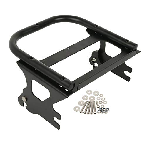 TCMT Chopped Motorcycle Trunk Backrest Pad Luggage Rack 2 Up Mount Rack Fit For Harley Touring 1997-2008 Road King Road Street Electra Glide Pack - color: Chopped Style A Black Rack