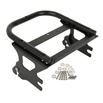 TCMT Chopped Motorcycle Trunk Backrest Pad Luggage Rack 2 Up Mount Rack Fit For Harley Touring 1997-2008 Road King Road Street Electra Glide Pack - color: Chopped Style A Black Rack
