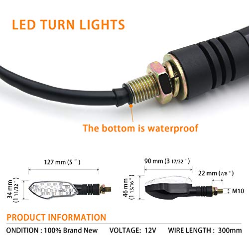 DOT E-MARK Approved Turn Signal Vehicle Inspection A Pair Motorbike Universal High brightness DC12V for Yamaha MT-07 MT-09 for Honda Grom 125