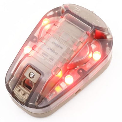 Tactical IR Strobe Helmet Light Military Identification Lights with Visible LED + White Strobe Survival Signal (Tan-Red) - color: Tan-Red