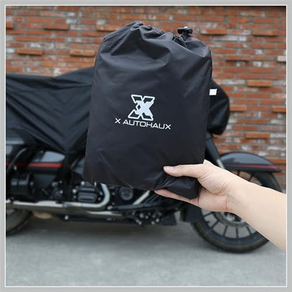 Motorcycle Cover Lightweight Half Cover Outdoor Waterproof Rain Dust Protector Black XL for Most Full Dress Touring Cruiser Replacement Car Parts
